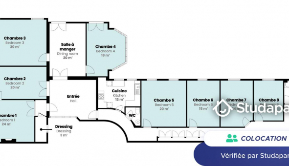Colocation tudiante Studio à Paris 17me arrondissement (75017)