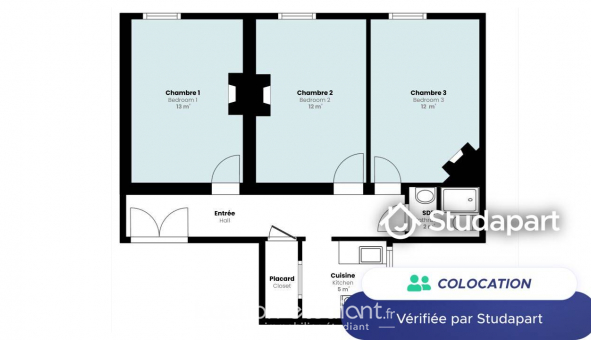 Colocation tudiante Studio à Paris 18me arrondissement (75018)