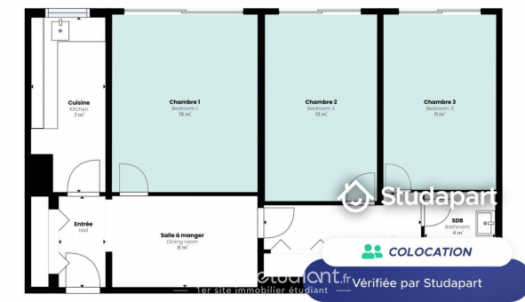 Colocation tudiante Studio à Paris 19me arrondissement (75019)