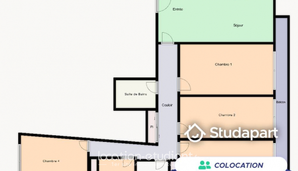 Colocation tudiante Studio à Paris 20me arrondissement (75020)