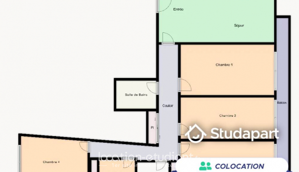 Colocation �tudiante Studio &agrave; Paris 20�me arrondissement (75020)