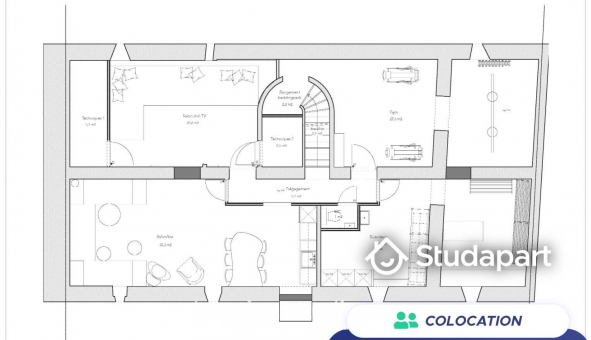 Colocation tudiante Studio à Paris 20me arrondissement (75020)