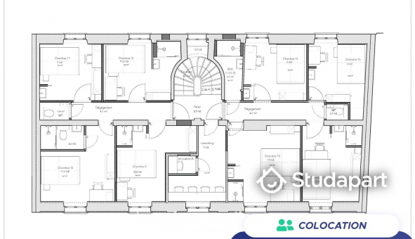 Colocation tudiante Studio à Paris 20me arrondissement (75020)