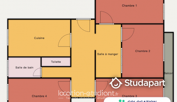 Colocation �tudiante Chambre dans une colocation de 9m2