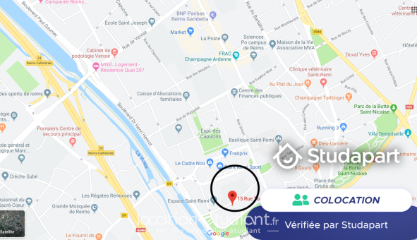 Colocation étudiante T4 &agrave; Reims (51100)