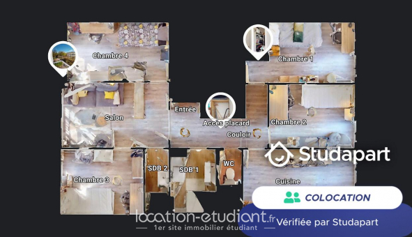 Colocation tudiante Studio à Rennes (35000)