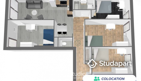 Colocation tudiante Studio à Rennes (35000)