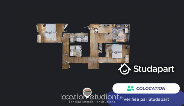 Colocation �tudiante Studio &agrave; Rennes (35000)