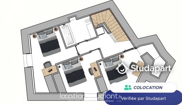 Colocation tudiante Studio à Sain Bel (69210)