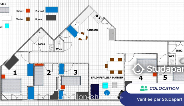 Colocation tudiante Duplex à Saint tienne (42100)