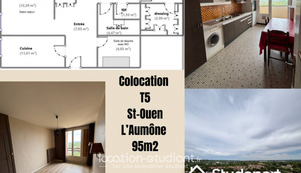 Colocation tudiante Studio à Saint Ouen l'Aumne (95310)