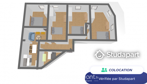 Colocation tudiante T4 à Strasbourg (67000)
