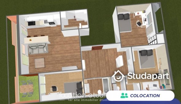 Colocation �tudiante Studio &agrave; Toulouse (31500)