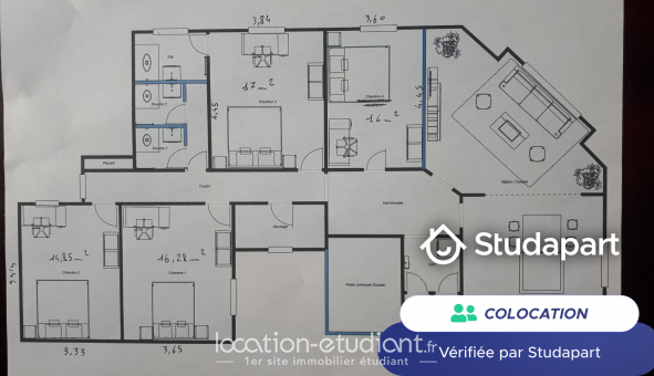 Colocation �tudiante Duplex &agrave; Tourcoing (59200)