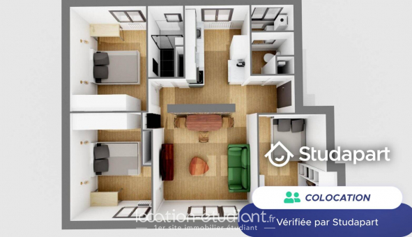 Colocation �tudiante Studio &agrave; Valence (26000)