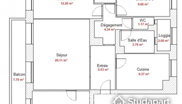 Colocation �tudiante Studio &agrave; Vaulx en Velin (69120)