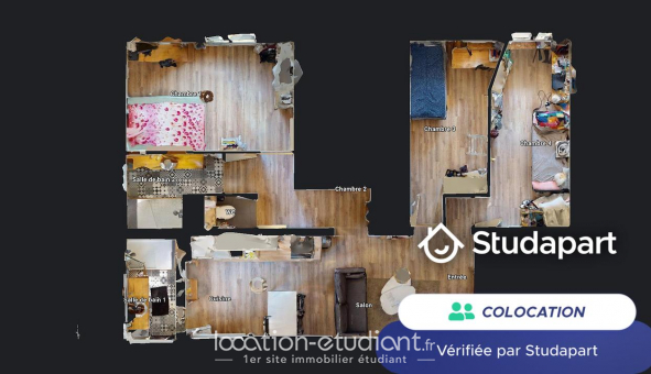 Colocation tudiante Studio à Villeurbanne (69100)