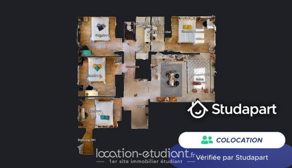Colocation tudiante Studio à Villeurbanne (69100)