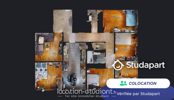 Colocation tudiante Studio à Villeurbanne (69100)