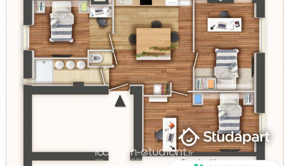 Colocation tudiante Chambre dans une colocation de 12m2
