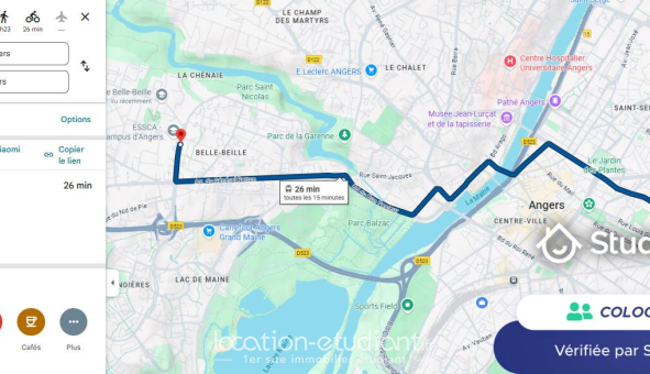 Colocation étudiante T5 &agrave; Angers (49000)