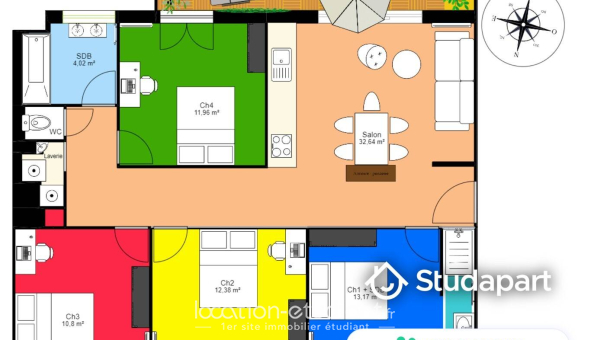 Colocation étudiante T5 &agrave; Cholet (49280)