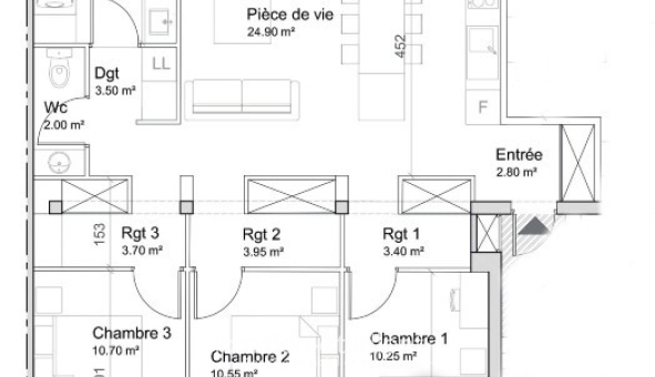 Colocation étudiante T4 &agrave; Clermont Ferrand (63000)