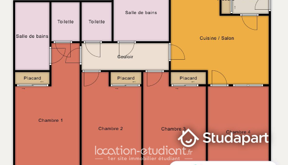Colocation étudiante Studio &agrave; Clichy (92110)