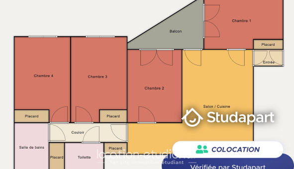 Colocation étudiante Studio &agrave; Clichy (92110)