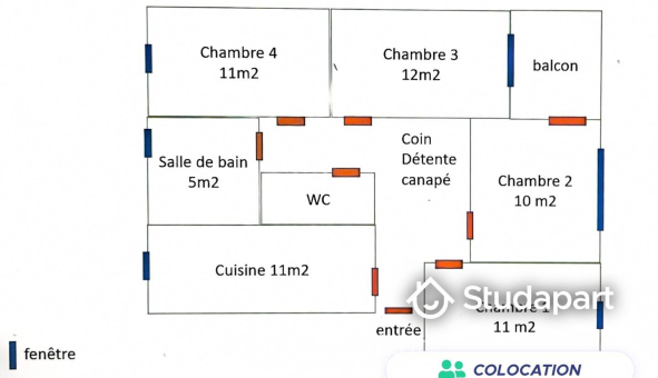 Colocation étudiante Studio &agrave; Dijon (21000)