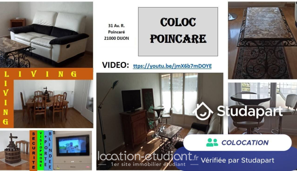Colocation étudiante T4 &agrave; Dijon (21000)
