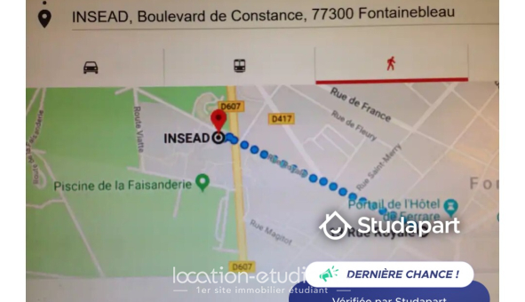 Colocation étudiante Studio &agrave; Fontainebleau (77300)