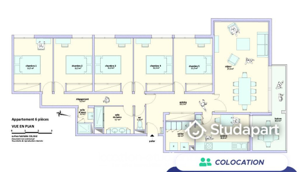 Colocation étudiante Studio &agrave; Gradignan (33170)
