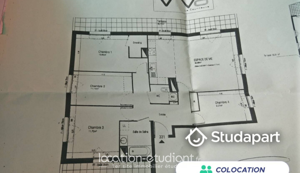 Colocation étudiante Studio &agrave; La Courneuve (93120)