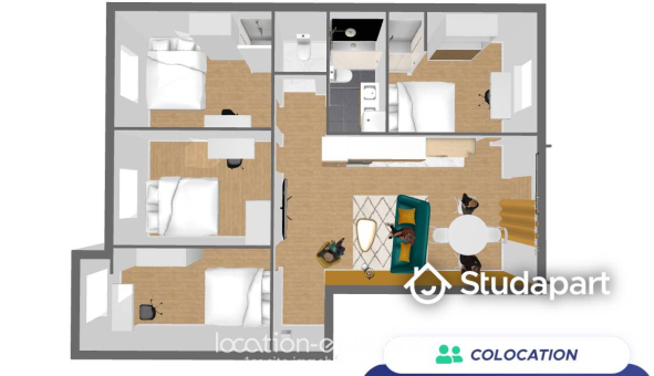 Colocation étudiante Studio &agrave; Marseille 05ème arrondissement (13005)