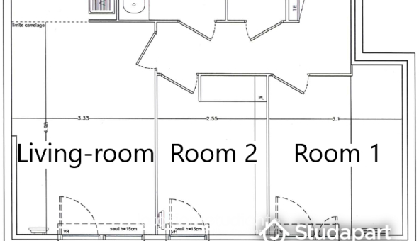 Colocation étudiante T3 &agrave; Massy (91300)