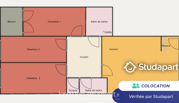 Colocation étudiante Studio &agrave; Montreuil (93100)