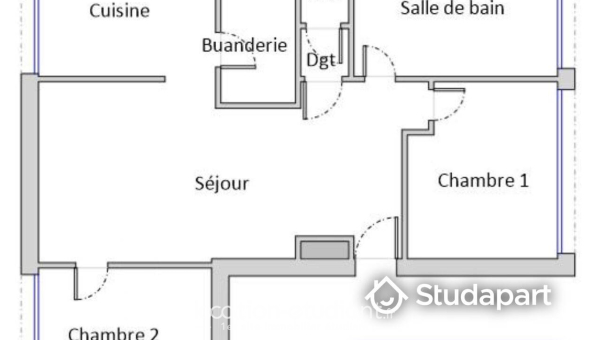 Colocation étudiante T3 &agrave; Nancy (54100)