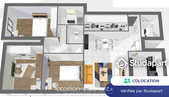 Colocation étudiante Studio &agrave; Nancy (54100)