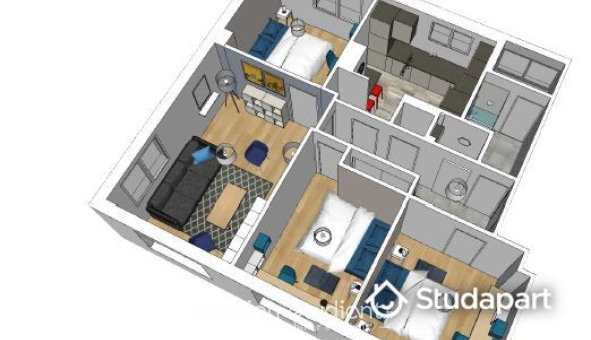Colocation étudiante T4 &agrave; Nantes (44200)
