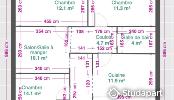 Colocation étudiante Studio &agrave; Nantes (44200)