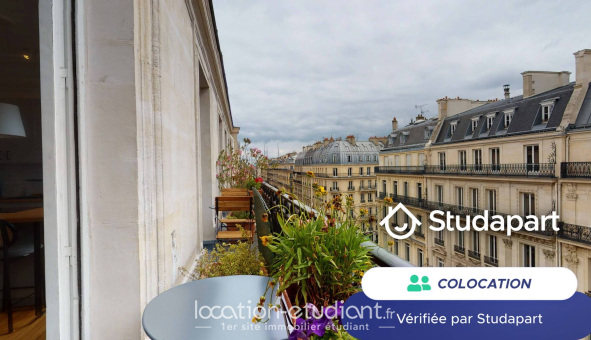 Colocation étudiante Studio &agrave; Paris 02ème arrondissement (75002)