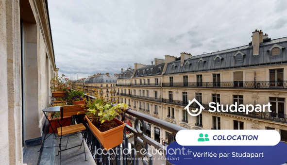 Colocation étudiante Studio &agrave; Paris 02ème arrondissement (75002)