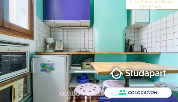 Colocation étudiante Studio &agrave; Paris 14ème arrondissement (75014)