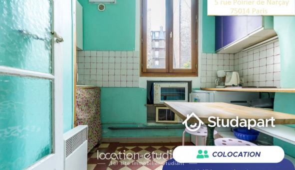 Colocation étudiante Studio &agrave; Paris 14ème arrondissement (75014)