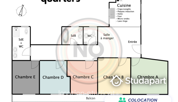 Colocation étudiante Studio &agrave; Paris 16ème arrondissement (75016)