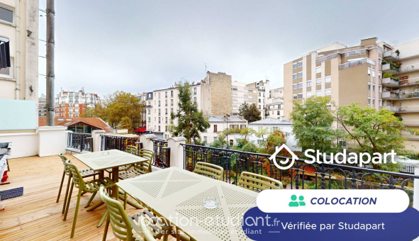 Colocation étudiante Studio &agrave; Paris 18ème arrondissement (75018)