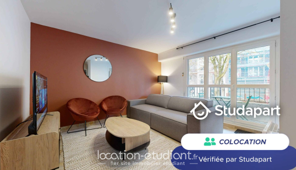 Colocation étudiante Studio &agrave; Paris 19ème arrondissement (75019)
