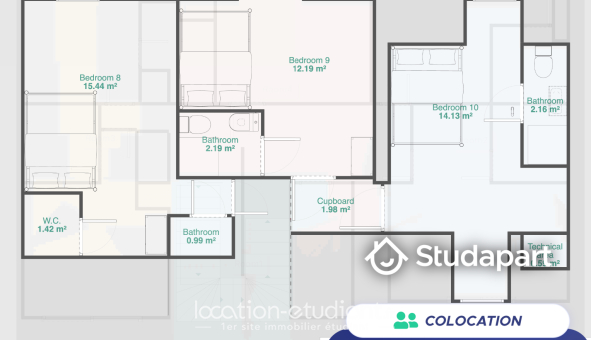 Colocation étudiante Studio &agrave; Rennes (35000)