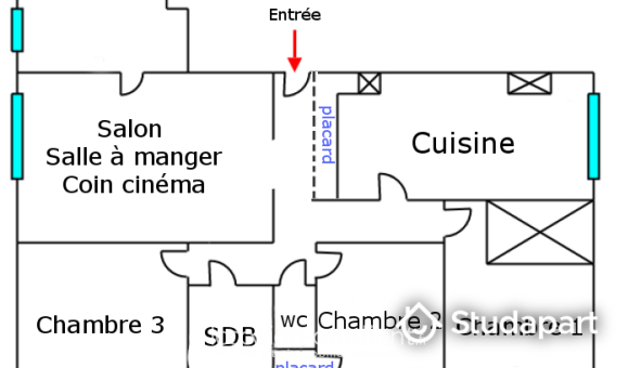 Colocation étudiante T5 &agrave; Toulon (83200)